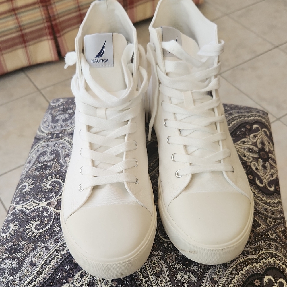 Nautica Classic White High-Top Sneakers